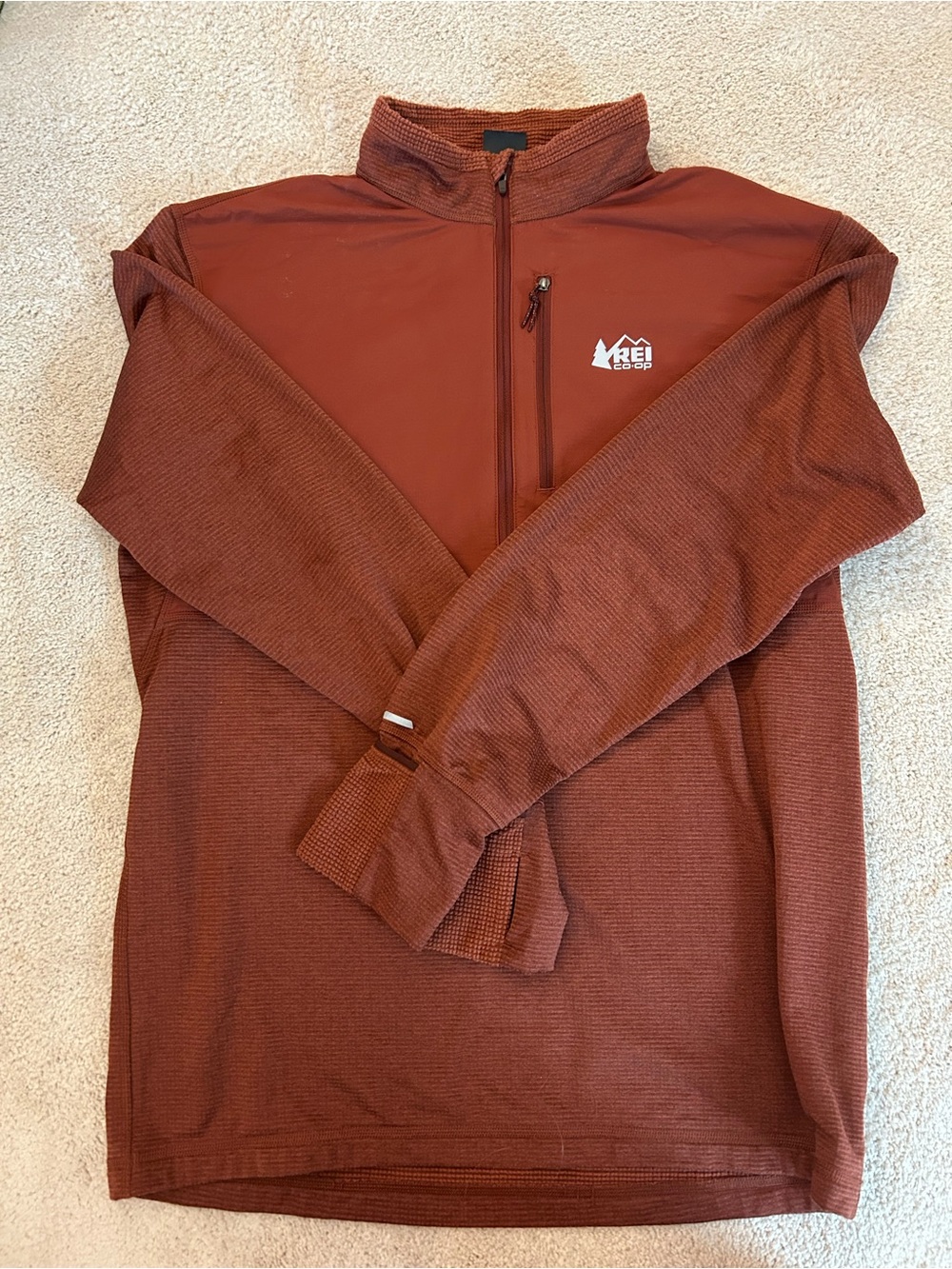 Men's Rust Quarter-Zip Jacket